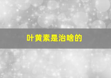 叶黄素是治啥的