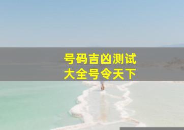 号码吉凶测试大全号令天下