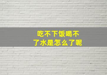 吃不下饭喝不了水是怎么了呢