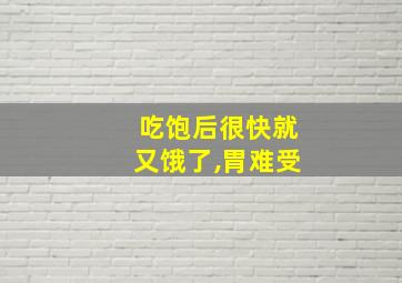 吃饱后很快就又饿了,胃难受