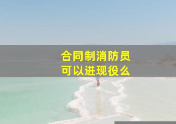 合同制消防员可以进现役么