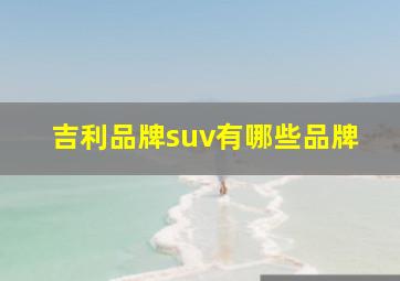 吉利品牌suv有哪些品牌