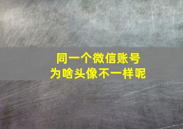 同一个微信账号为啥头像不一样呢