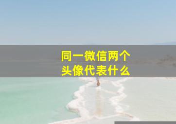 同一微信两个头像代表什么