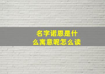 名字诺恩是什么寓意呢怎么读