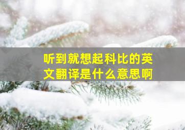 听到就想起科比的英文翻译是什么意思啊