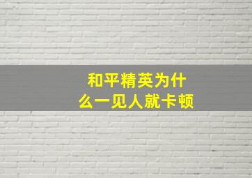 和平精英为什么一见人就卡顿