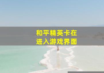 和平精英卡在进入游戏界面