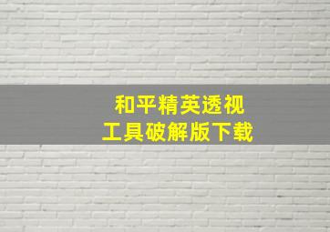 和平精英透视工具破解版下载