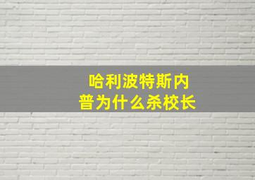 哈利波特斯内普为什么杀校长