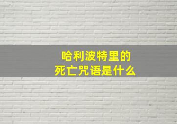 哈利波特里的死亡咒语是什么