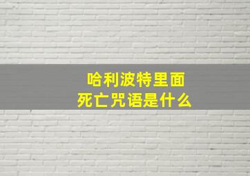 哈利波特里面死亡咒语是什么