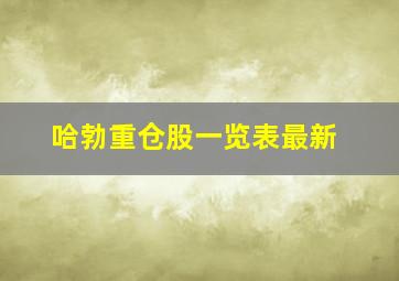 哈勃重仓股一览表最新