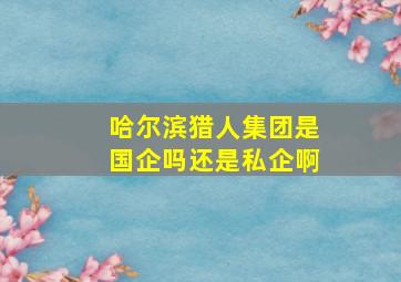 哈尔滨猎人集团是国企吗还是私企啊