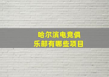 哈尔滨电竞俱乐部有哪些项目