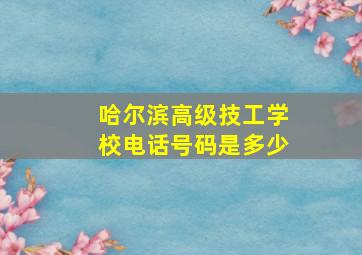 哈尔滨高级技工学校电话号码是多少