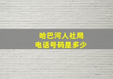 哈巴河人社局电话号码是多少