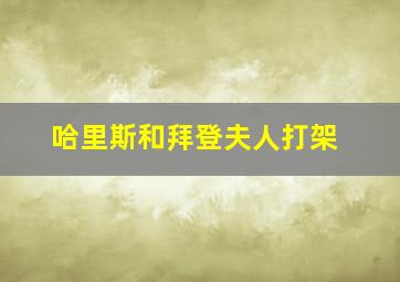 哈里斯和拜登夫人打架