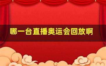 哪一台直播奥运会回放啊