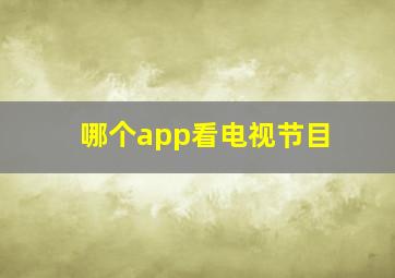 哪个app看电视节目