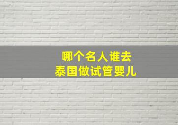 哪个名人谁去泰国做试管婴儿