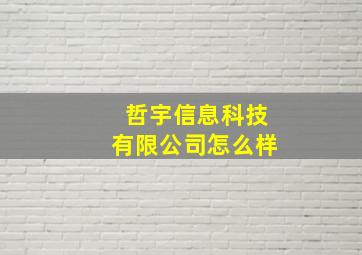 哲宇信息科技有限公司怎么样