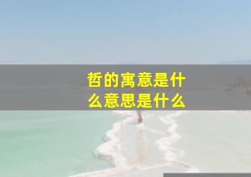 哲的寓意是什么意思是什么