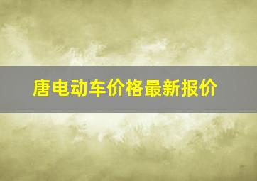 唐电动车价格最新报价