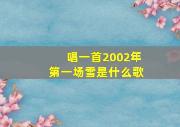 唱一首2002年第一场雪是什么歌