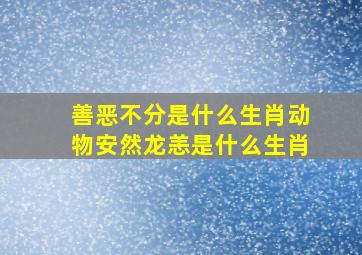 善恶不分是什么生肖动物安然龙恙是什么生肖