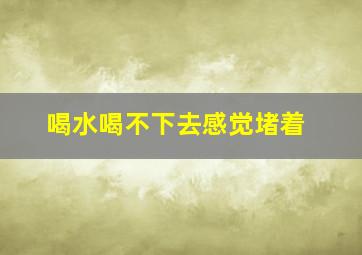 喝水喝不下去感觉堵着