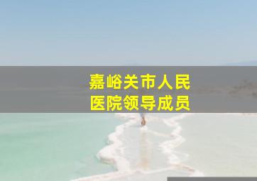 嘉峪关市人民医院领导成员