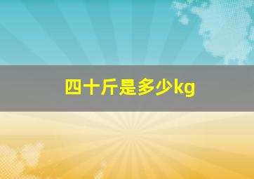 四十斤是多少kg