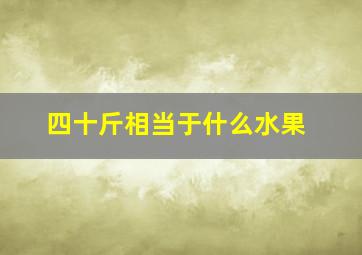 四十斤相当于什么水果