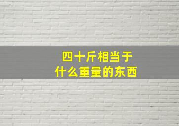 四十斤相当于什么重量的东西