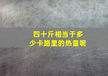 四十斤相当于多少卡路里的热量呢