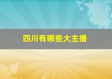 四川有哪些大主播