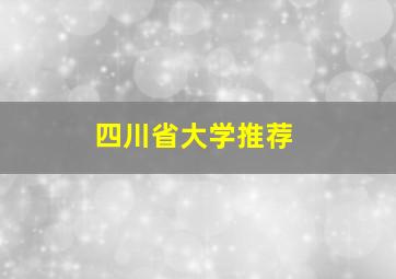 四川省大学推荐