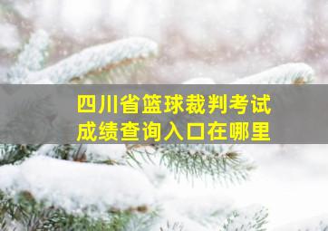 四川省篮球裁判考试成绩查询入口在哪里