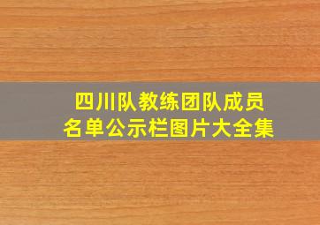 四川队教练团队成员名单公示栏图片大全集