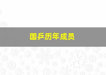 国乒历年成员