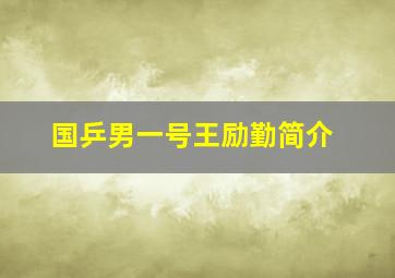 国乒男一号王励勤简介