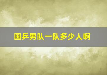 国乒男队一队多少人啊