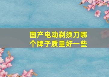 国产电动剃须刀哪个牌子质量好一些