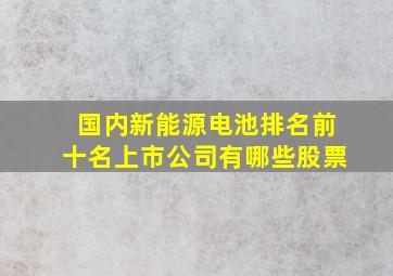 国内新能源电池排名前十名上市公司有哪些股票