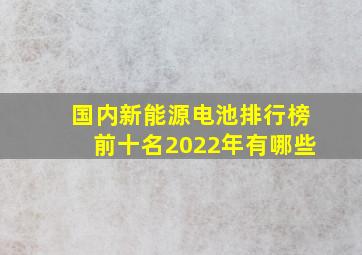 国内新能源电池排行榜前十名2022年有哪些