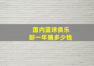 国内篮球俱乐部一年赚多少钱