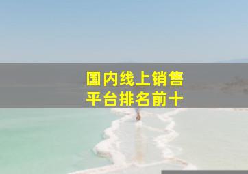 国内线上销售平台排名前十