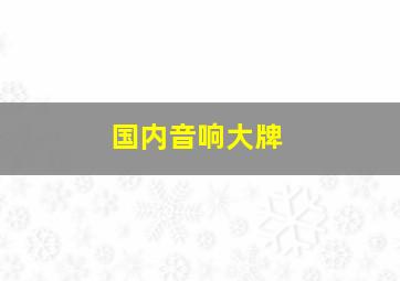 国内音响大牌