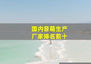 国内音箱生产厂家排名前十